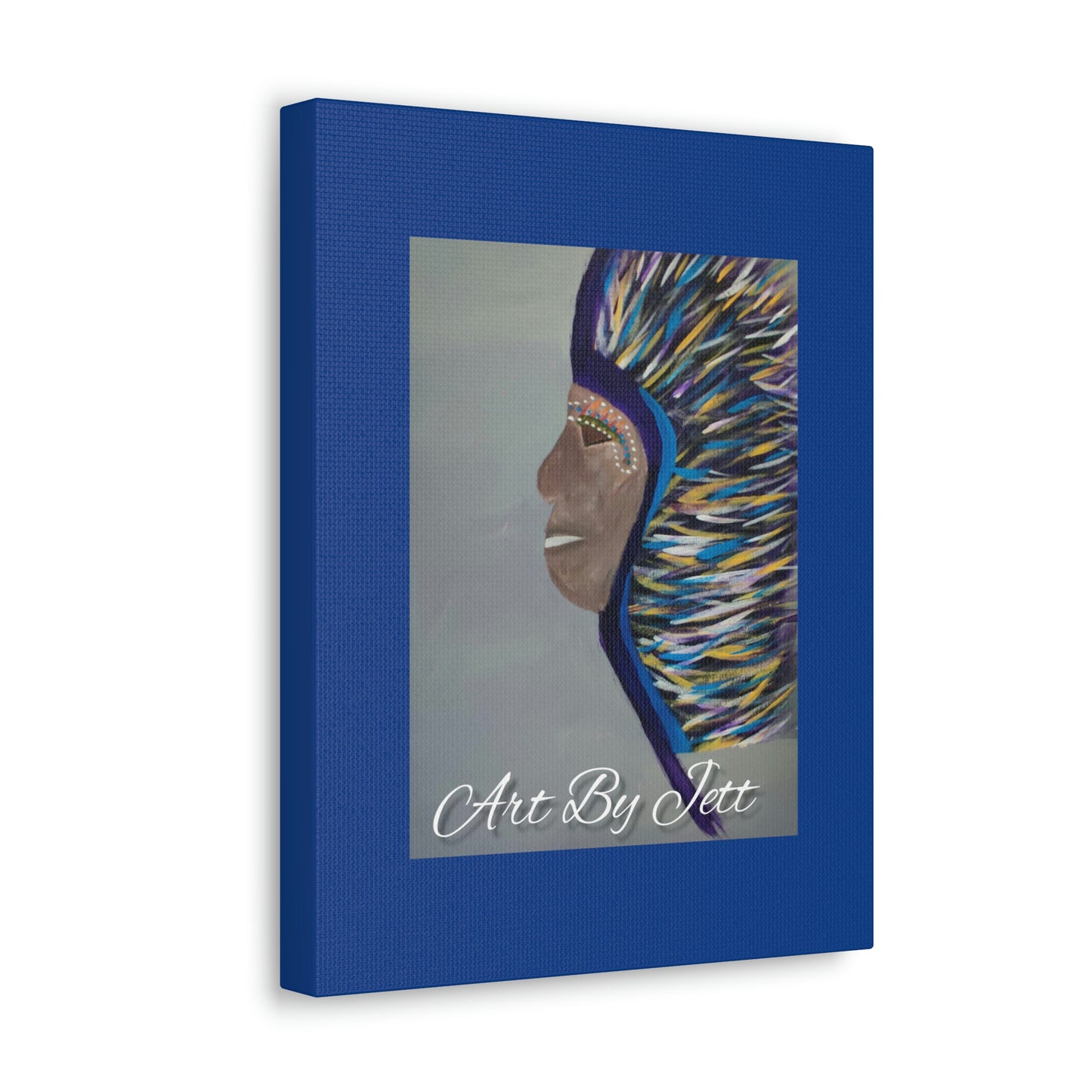 #Art By Jett - "Chief" Royal Blue - Canvas Gallery Wraps
