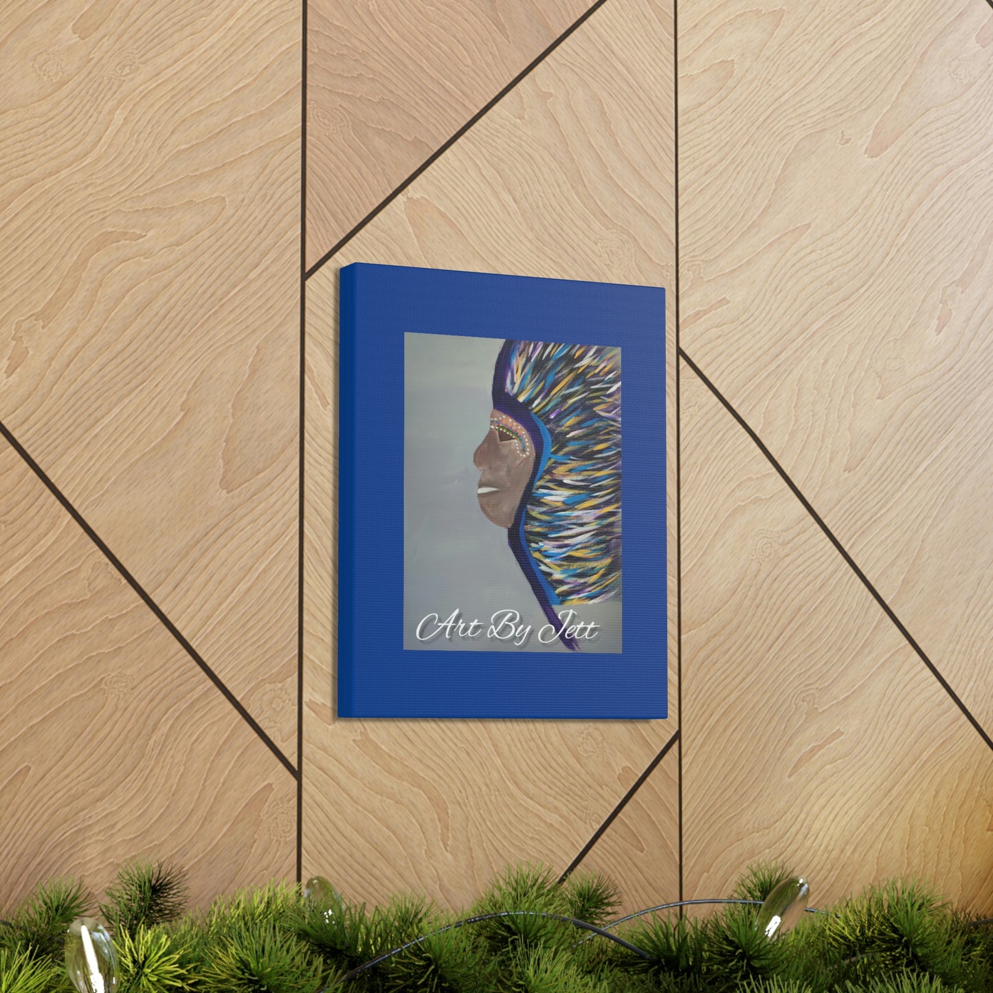 #Art By Jett - "Chief" Royal Blue - Canvas Gallery Wraps