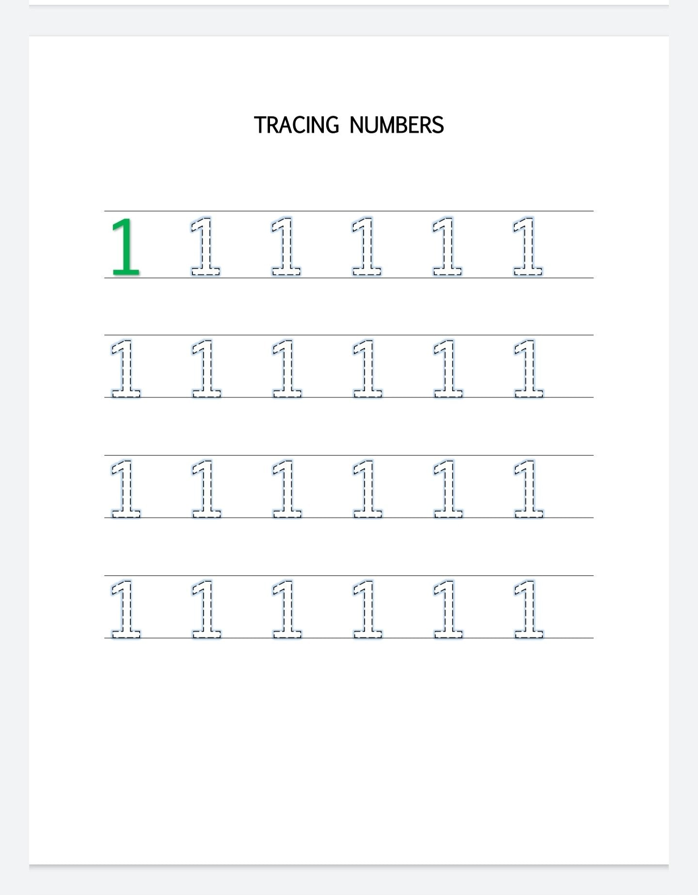 Tracing Numbers Dry Erase Workbook