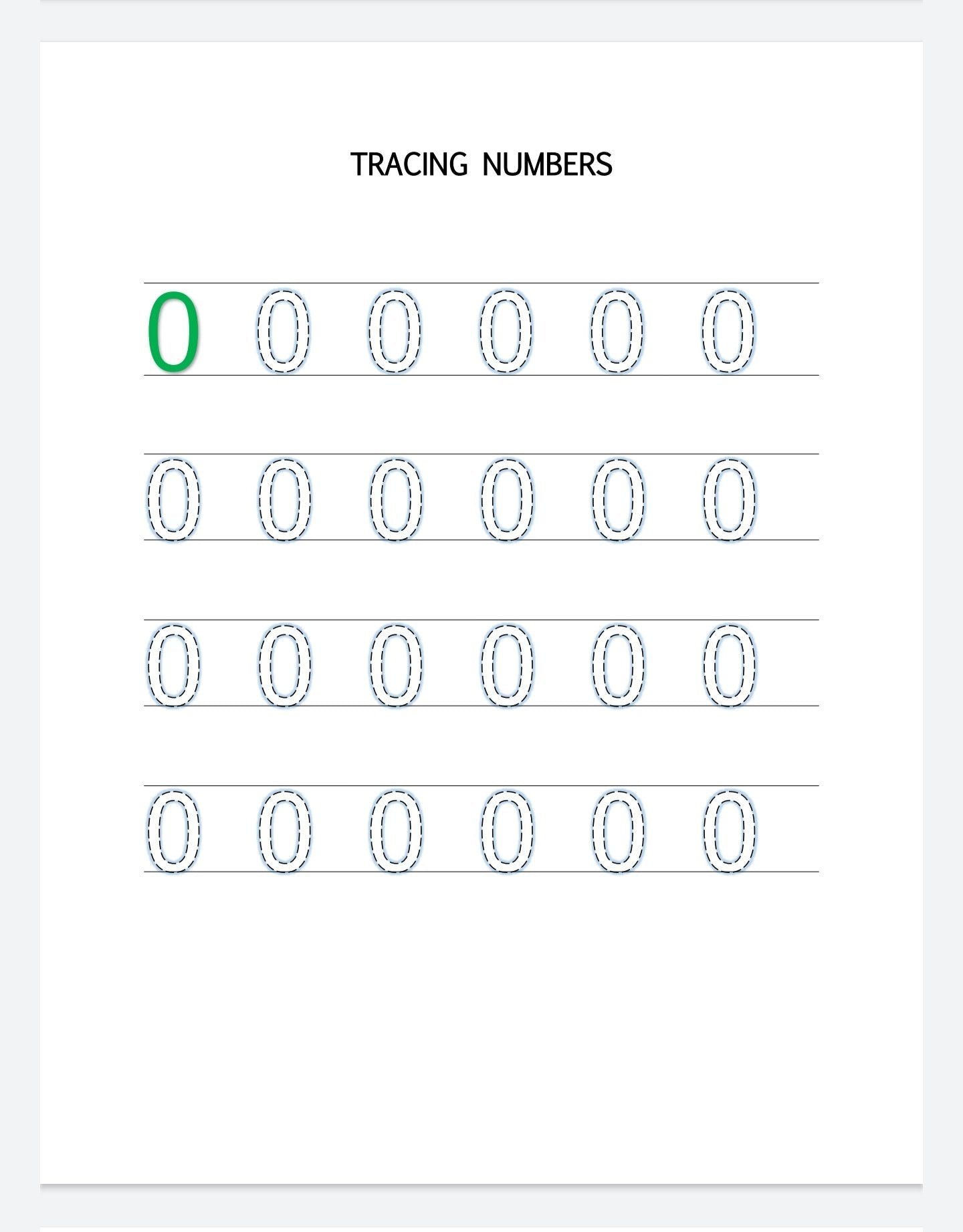 Tracing Numbers Dry Erase Workbook