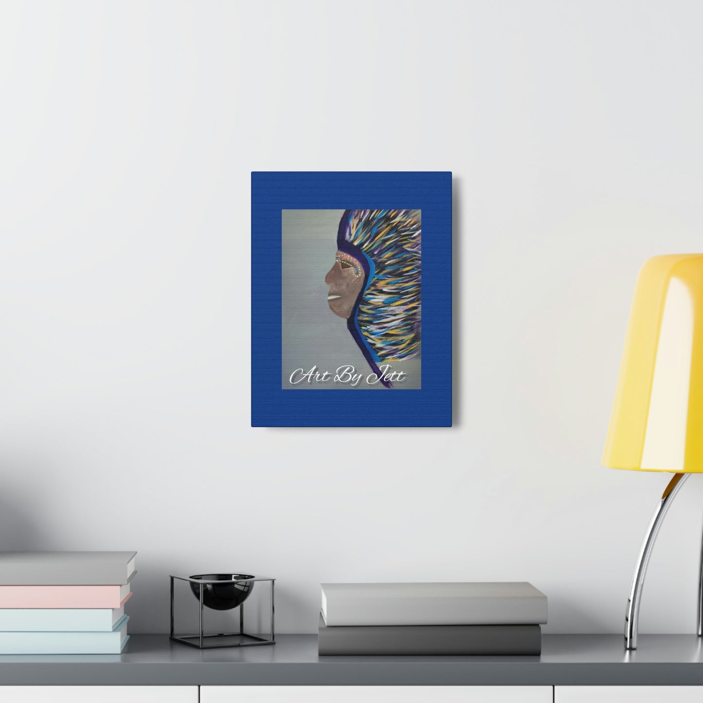 #Art By Jett - "Chief" Royal Blue - Canvas Gallery Wraps