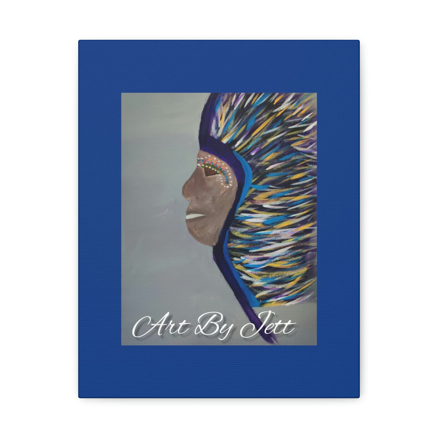 #Art By Jett - "Chief" Royal Blue - Canvas Gallery Wraps